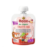 Holle Organic Fruity Fox - Pouch Apple, banana & berries with yogurt